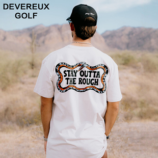 DEVEREUX GOLF美式蛇纹印花短袖T恤男 高尔夫运动T恤宽松透气上衣