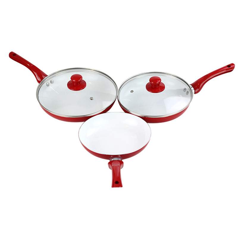 copper pan铝制20/24/26不粘锅平底铝锅拉伸盘煎锅5件套复底铜色