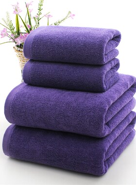 毛巾浴巾紫色加大成人大加厚家用美容院酒店宾馆全棉柔软吸水