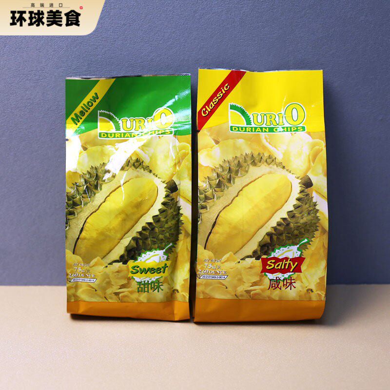 泰国Durio香脆酥炸榴莲片榴莲干榴莲炸片咸味甜味休闲零食75g