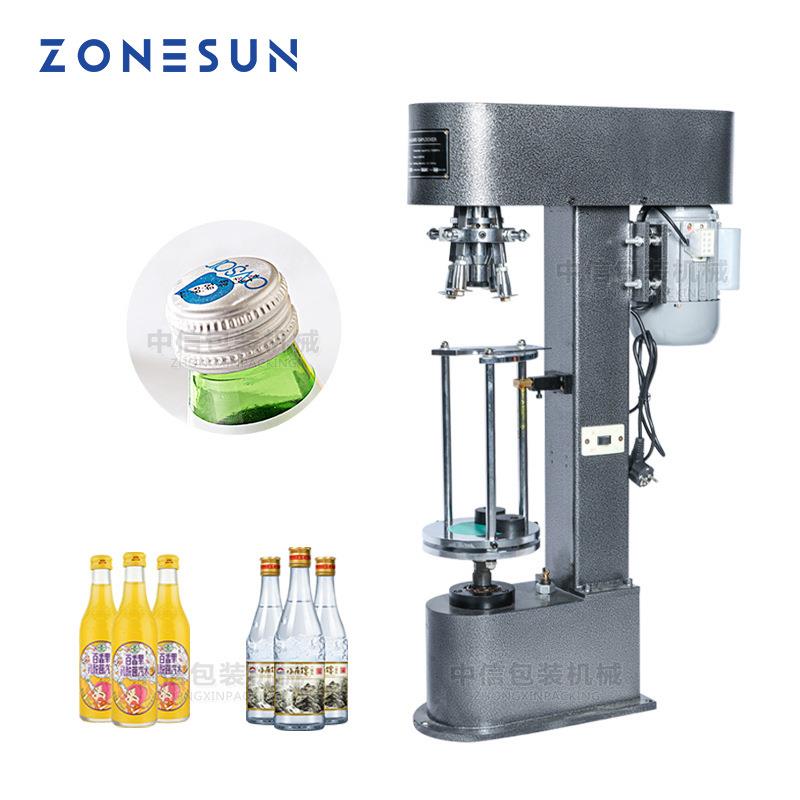 ZONESUN 半自动防盗盖旋盖机 酒瓶玻璃瓶饮料瓶螺纹盖压盖锁盖机