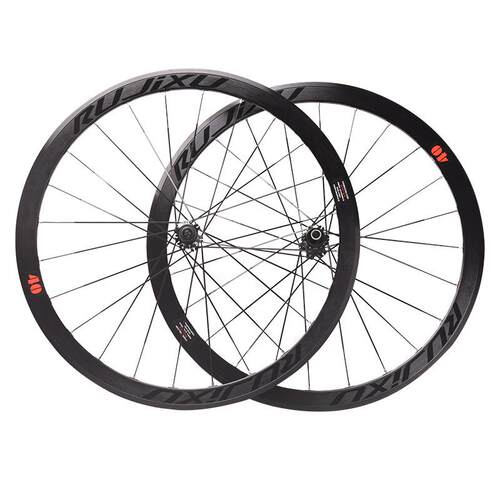 RUJIXU 700C直拉破风条40mm公路碟刹轮组六丁中心锁桶轴快拆版本