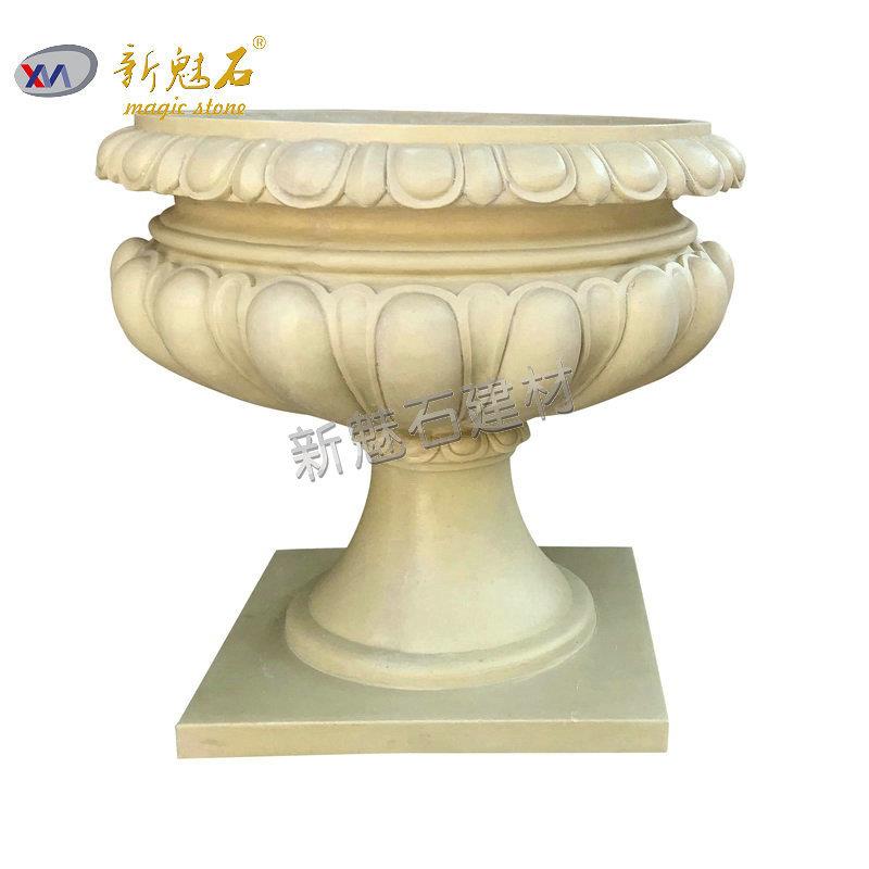 人造石雕塑艺术花箱 GRC清水混凝土种植槽 城市园艺景观水泥花盆