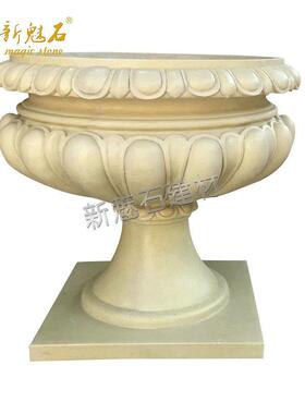 人造石雕塑艺术花箱 GRC清水混凝土种植槽 城市园艺景观水泥花盆