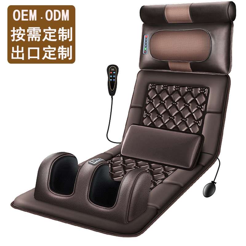 电动按摩床垫加热震动全身枕器按颈椎颈肩部背部腰部肩部按摩靠垫