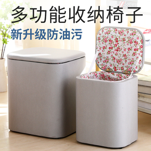 多功能收纳凳实木j科技布沙发人可坐储物凳子家用柜门口椅子箱换