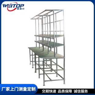 配车间铝合金防静电操作台单边不锈钢管流水线工作台 灯具电器装