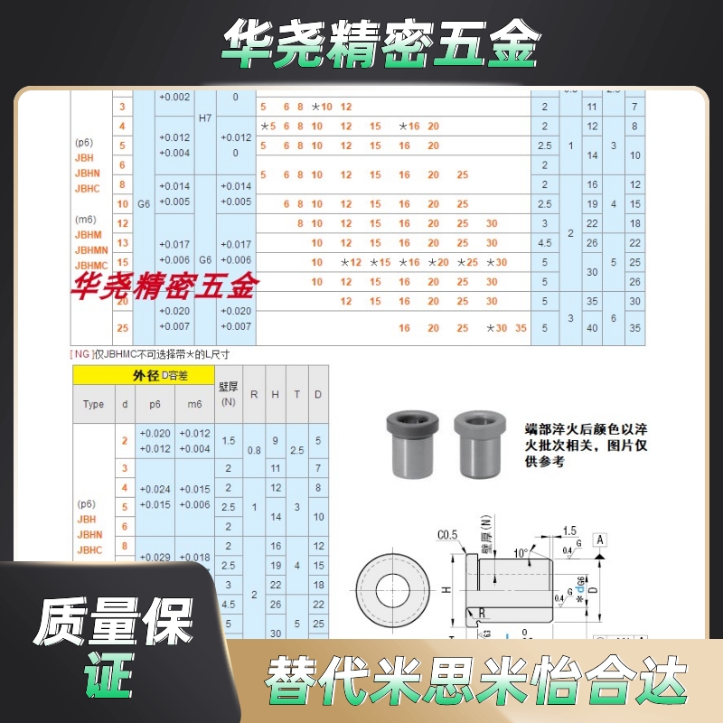 定位销衬套 带肩型JBH JBHN JBHC12 13 15 16 20 25-6 8 10 30
