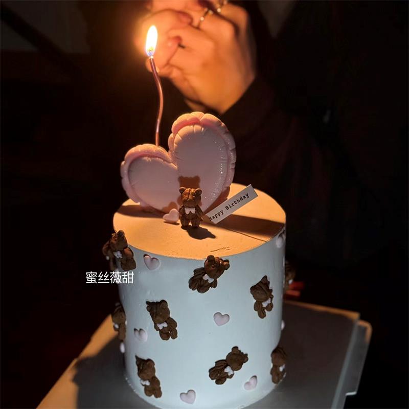 网红烘焙蛋糕装饰硅胶模具爱心小熊蝴蝶结翻糖干佩斯巧克力插件