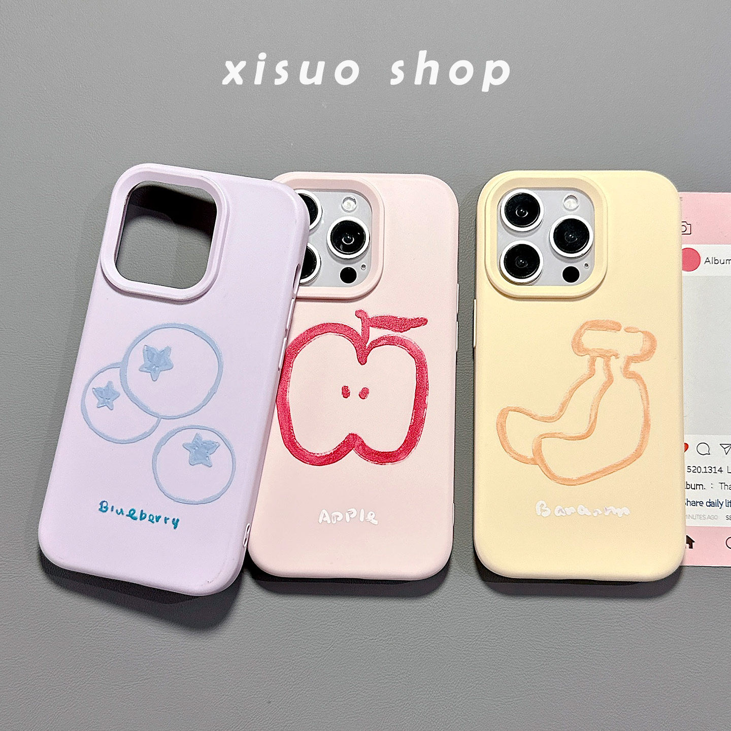 简约线条多巴胺水果适用于苹果16手机壳iphone15promax新款13女14全包12小众高级感17pro软硅胶11防