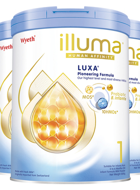 新版惠氏Wyeth启赋未来1段10HMO 新生婴儿0-6个月牛奶粉800g*3罐