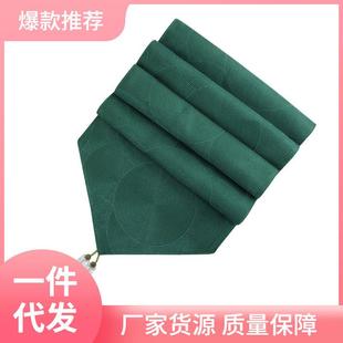 S83V现代简约桌旗长条岩板餐桌布轻奢样板间墨绿色防水茶席