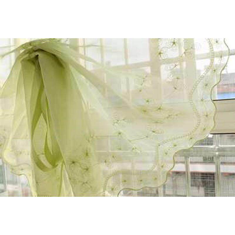 花海 唯美欧式气球帘飘窗帘免打孔升降扇形帘成品罗马窗帘纱 帘头