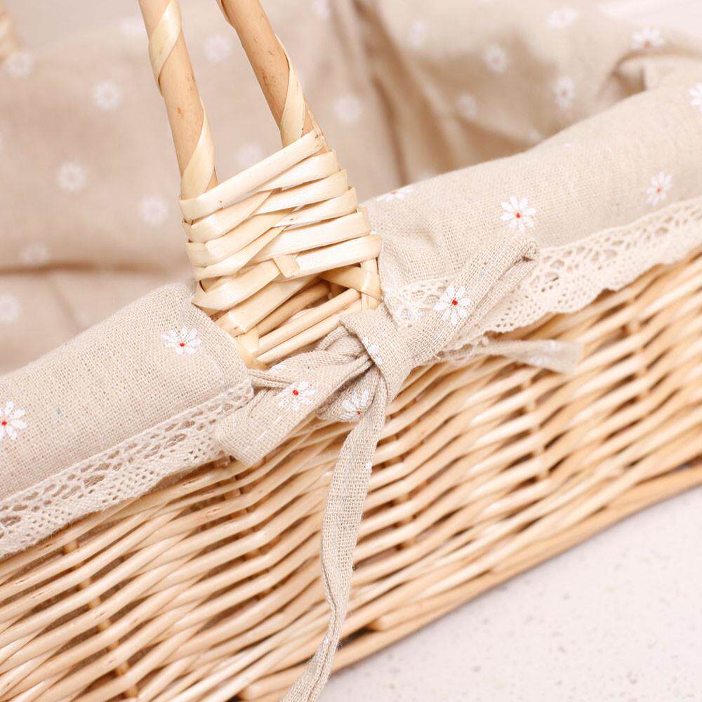 柳编手提篮储物筐野餐篮水果篮子花篮收纳筐藤编田园收纳篮摄影篮