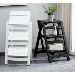 实木多功能折叠梯凳二步三步梯子椅凳室内登高梯子卧室置物架梯椅
