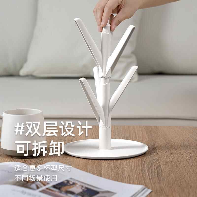 挂单个奶瓶杯架杯子树杈挂架收纳置物架倒挂沥水茶水杯茶杯奶瓶杯图片
