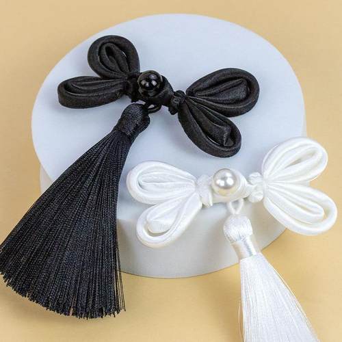 新中式旗袍盘扣扣子珍珠蝴蝶流苏扣复古手工编织纽扣国风装饰配件