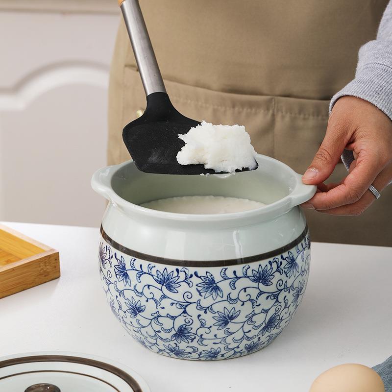 猪油罐陶瓷无孔盐罐子家用带盖调料罐荤油罐储油罐耐高温辣椒油罐