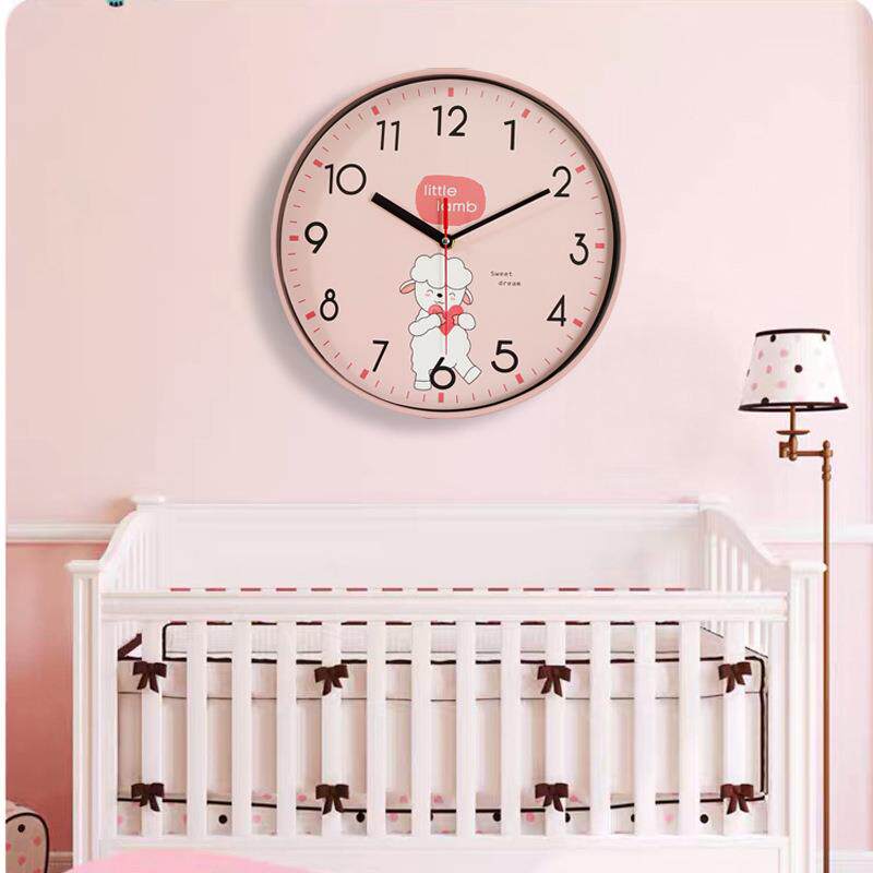 12寸儿童挂钟卡通钟表客厅表挂墙石英钟壁挂式石英钟壁钟挂表