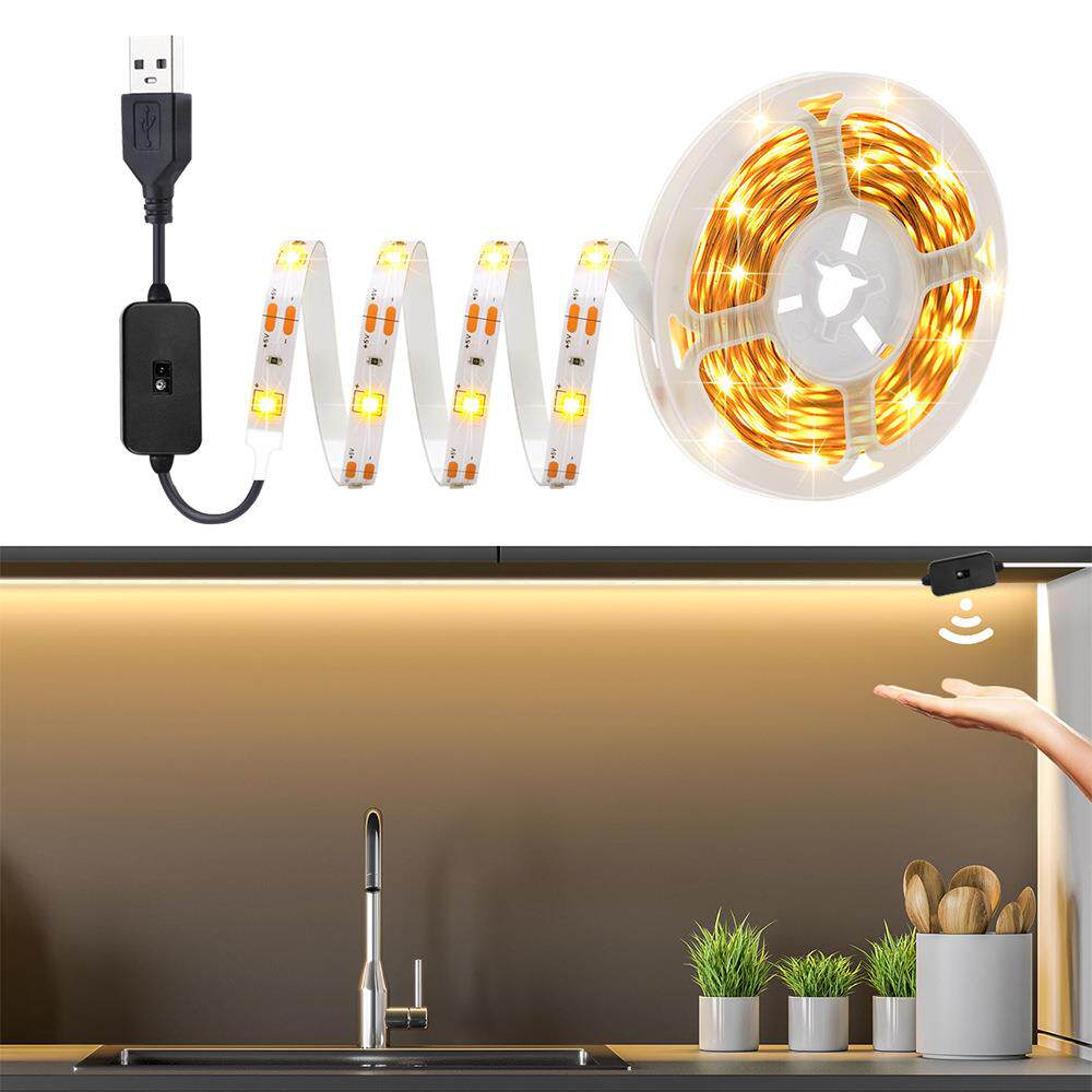 亚马逊跨境5V USB 智能手扫感应灯带 红外灯带 S形 2835白光 灯带
