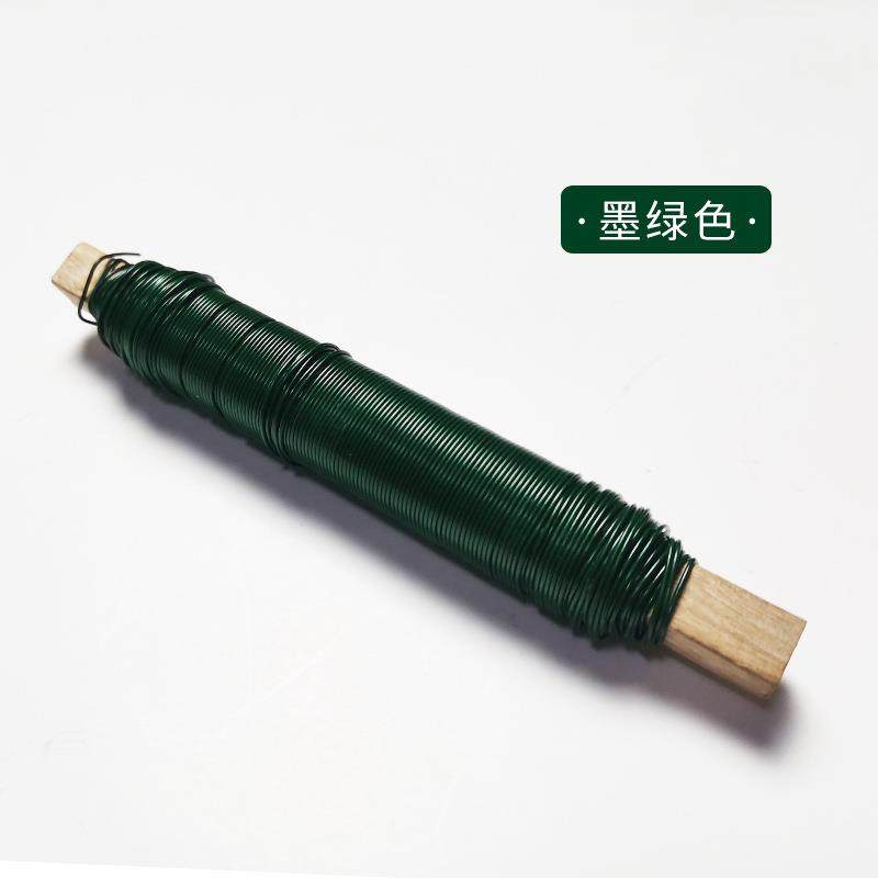 墨绿色木棒烤漆工艺金属丝园艺木轴彩色丝 22#圣诞装饰用细软铁丝