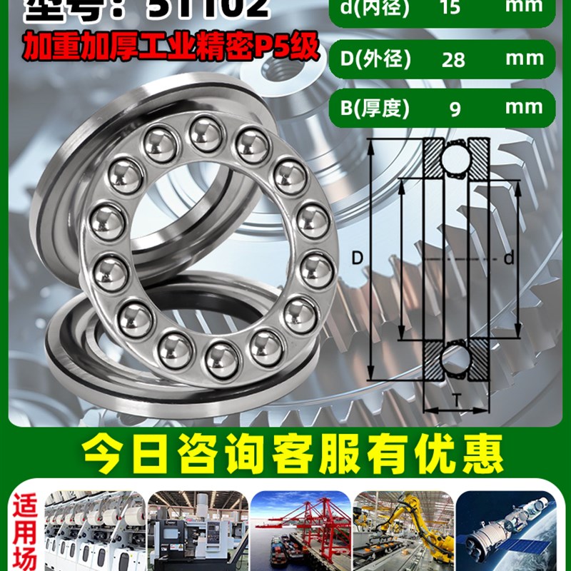 进口平面压力推力球轴承51100 51101 51102 51103 51104止推51105