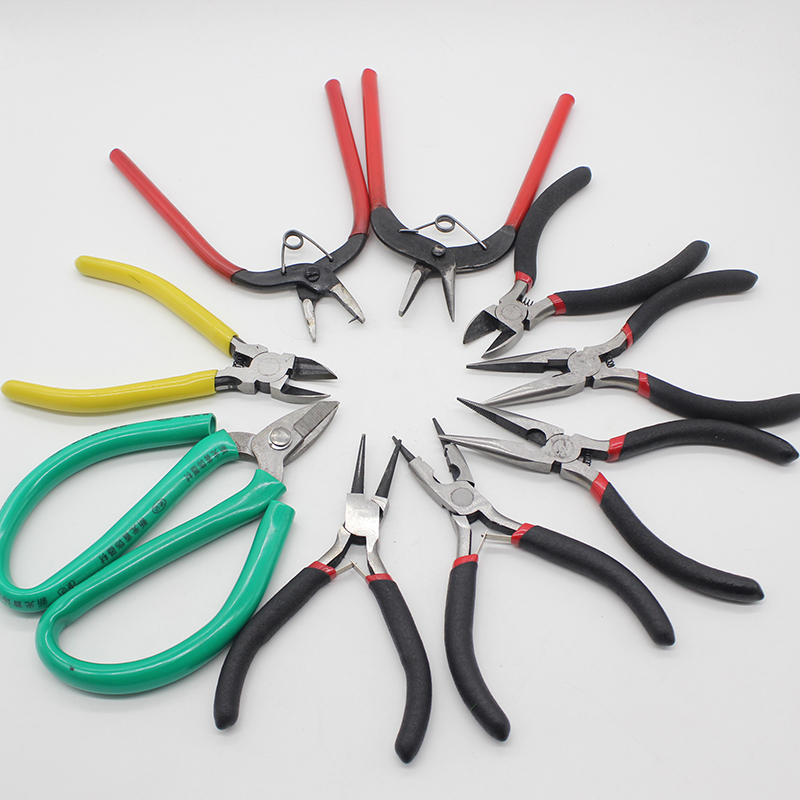 DIY饰品手工工具T针 9字针弯圈 圆嘴尖嘴钳剪钳打孔钳卷Z针钳7种