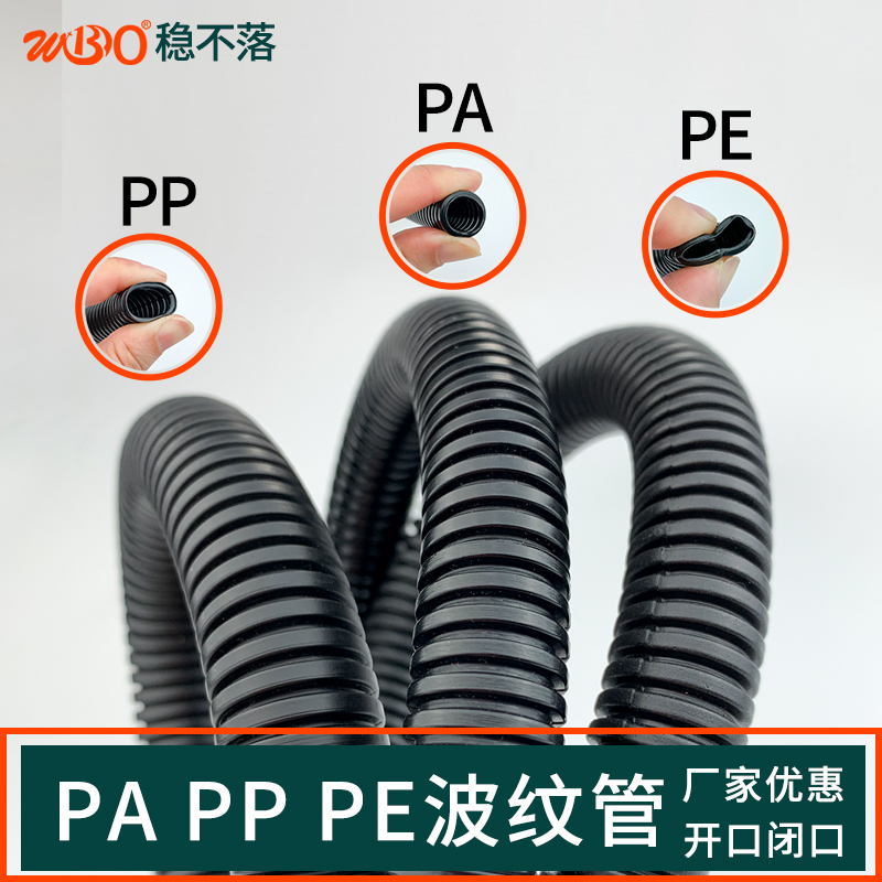 PE波纹管阻燃包线软管oPP塑料电线穿线管PA汽车线路管品质闭口尼