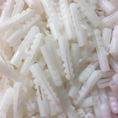 塑料膨胀管6mm 8mm自攻螺丝钉胶塞白色胶粒尼龙膨T胀螺栓1000只