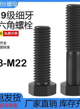 细牙外六角12.9级高强度幼牙螺栓细扣螺丝M8M12JM14M16M18M20-M30