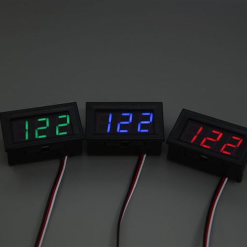 两线DC5V-120V直流数显电压表数字电压表头 电动车T表头防反接0.5