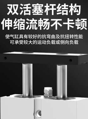 莱泽TNJ可调行程气缸气动双轴双杆TN10/16/20/25/32X20X30X40X50S