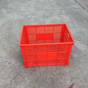 筐水果框 镂空周转筐 服装 可堆高周转筐 加厚周转筐 红色755筐