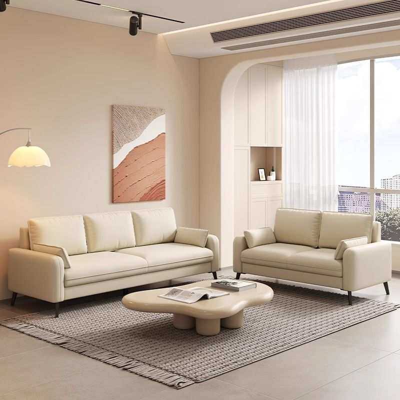 奶油风小户型双人三人沙发客厅出租屋卧室公寓接待区多场景小沙发