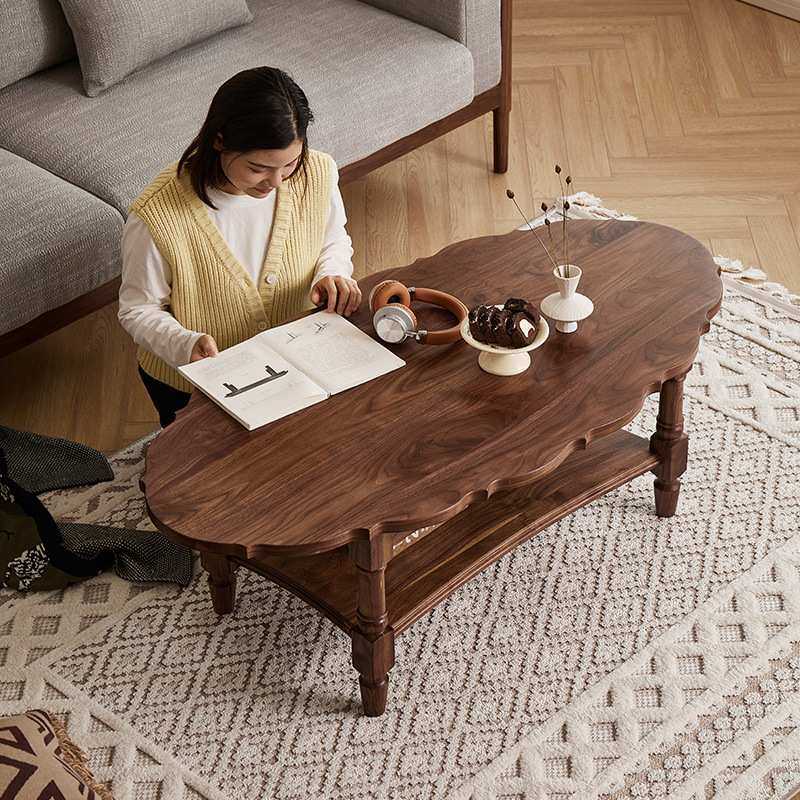 美式复古北美黑胡桃全实木茶几小户型客厅法式花瓣茶桌茶台矮桌,玩具/童车/益智/积木/模型,毛绒/玩偶/公仔/布艺类玩具,淘宝优惠券,粉丝福利购,淘宝优惠卷