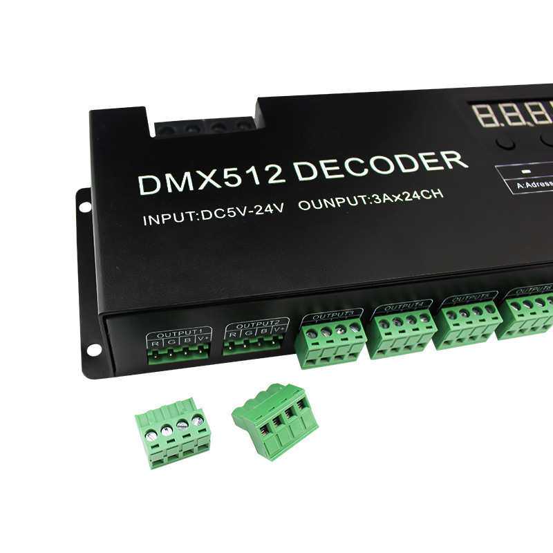 厂家直销24通道DMX512解码器舞台工程DMX主控RGBW控制器