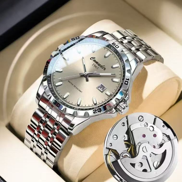 双男手表多Comudir夜光防水摩表非新款时尚潮流镂空日历机械男士