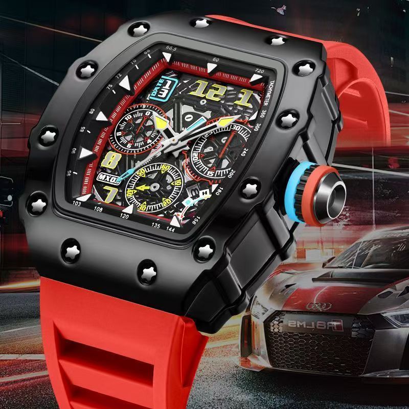 双男手表多Comudir夜光防水摩表非新款时尚潮流镂空日历机械男士