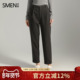 SMEN诗萌黑色高腰直筒裤 女 裤 女2025宽松显瘦气质小脚休闲裤 西装