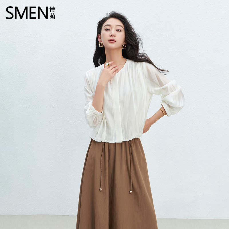 SMEN诗萌韩系ins风垂感亲肤上衣