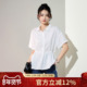 收腰短袖 衬衫 女夏季 诗萌 新款 褶皱显瘦纯色衬衣设计感小众上衣潮