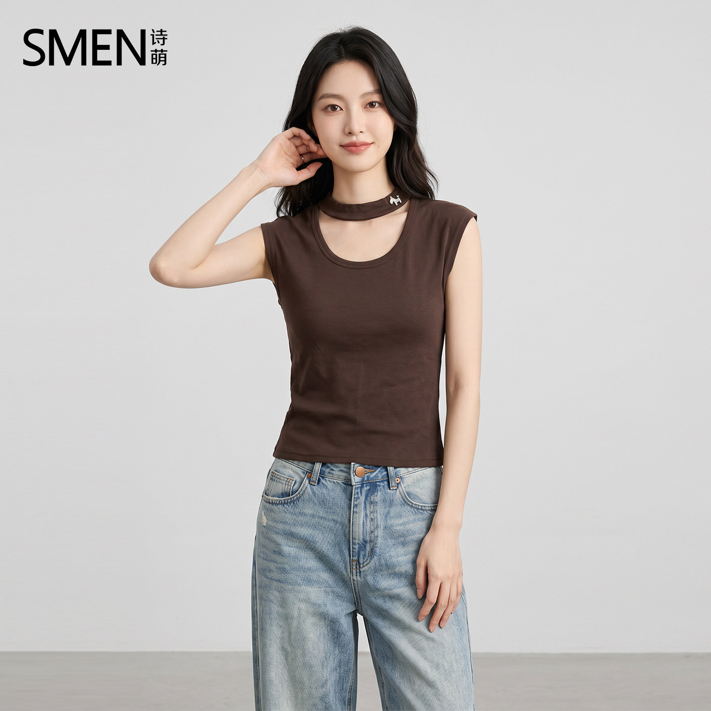 SMEN诗萌2026夏季新款修身T恤女