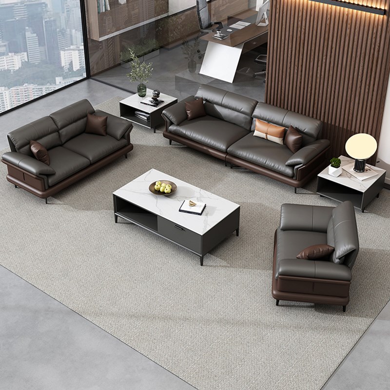 办公室沙发现代简约商务休息会客室接待新款方几茶几组合套装