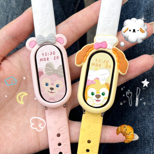 泡泡是只猫原创适用于小米手环10表带卡通可爱饼饼保护套新款9代创意夏天女生硅胶透气防摔9/8nfc版腕带配件