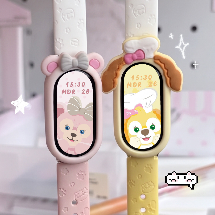 泡泡是只猫原创适用于小米手环10表带玫玫保护套11运动手环9硅胶创意女生卡通可爱饼饼透气8nfc版小众替换带图片