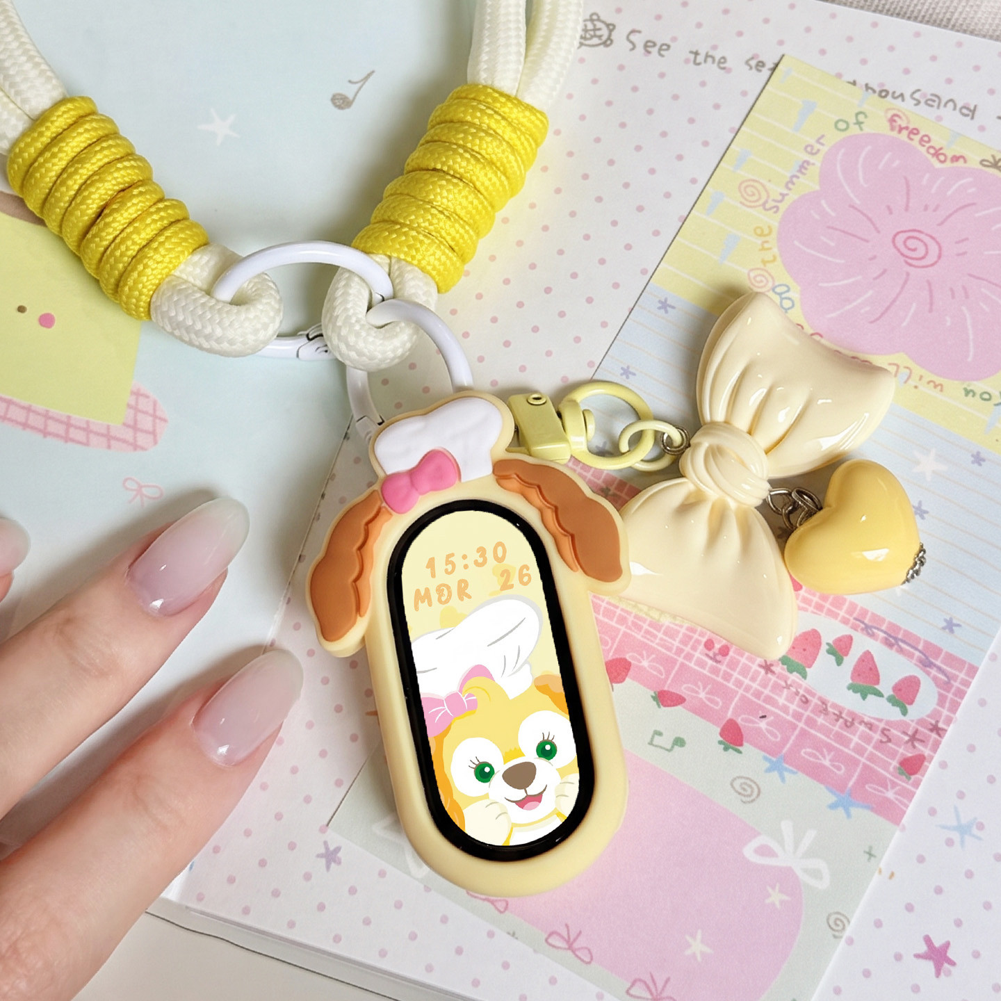 泡泡是只猫原创适用于小米手环10表带硅胶保护套挂饰11运动手环9创意女生卡通可爱饼饼透气8nfc版小众替换带