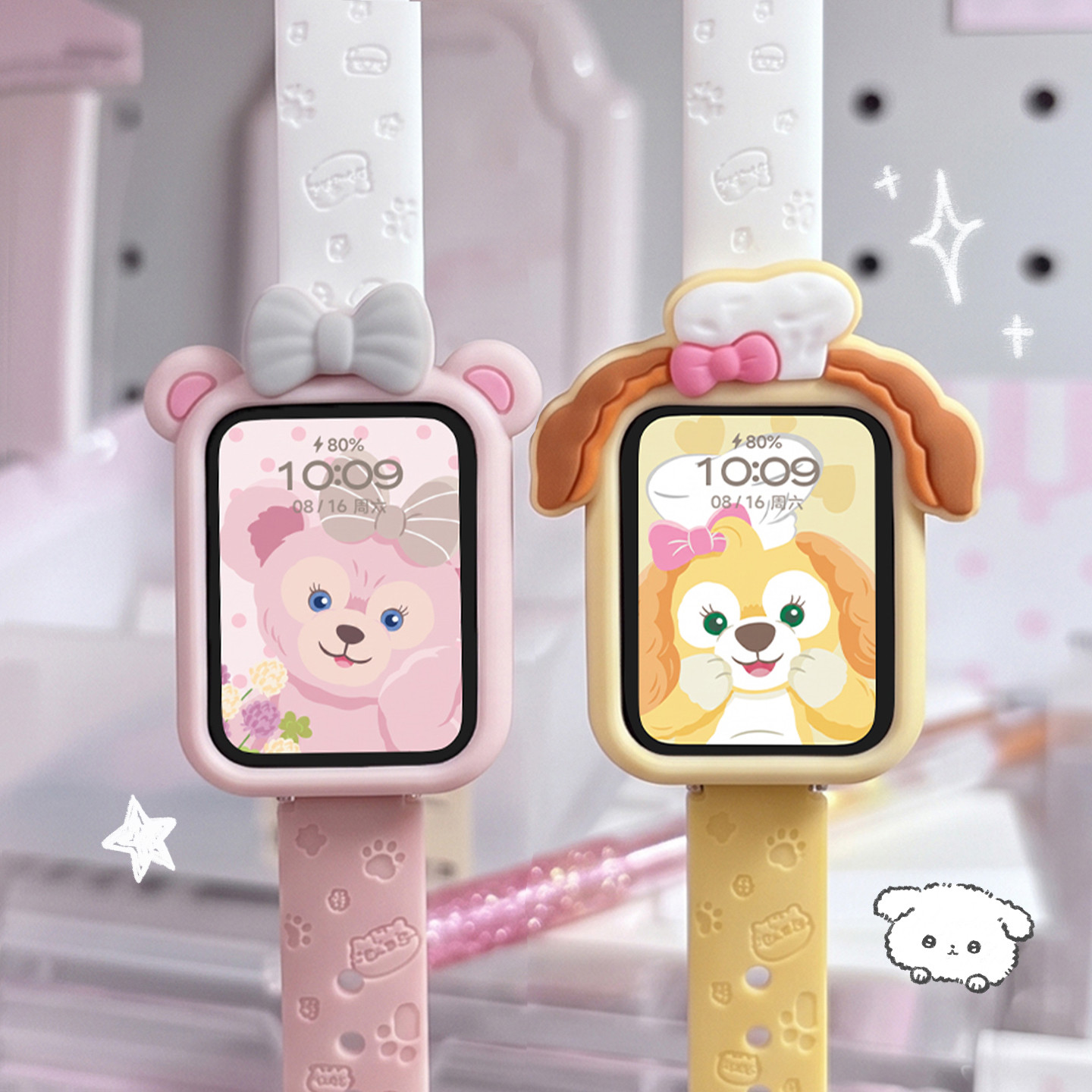 泡泡是只猫原创适用于小米手环10pro表带玫玟保护套10陶瓷版运动手环9代硅胶创意女生卡通可爱饼饼透气替换带