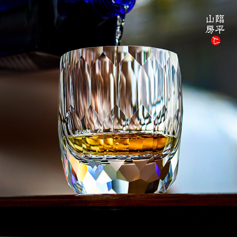 江户切子杯 K9无铅水晶杯洋酒杯手工杯高级感礼物杯子 Z威士忌酒
