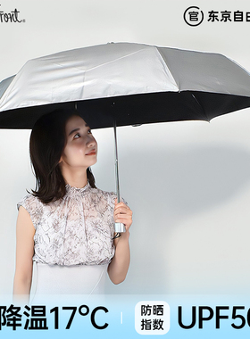 日本Waterfront降温防晒遮阳伞大号银行员黑胶晴雨伞防紫外线雨伞
