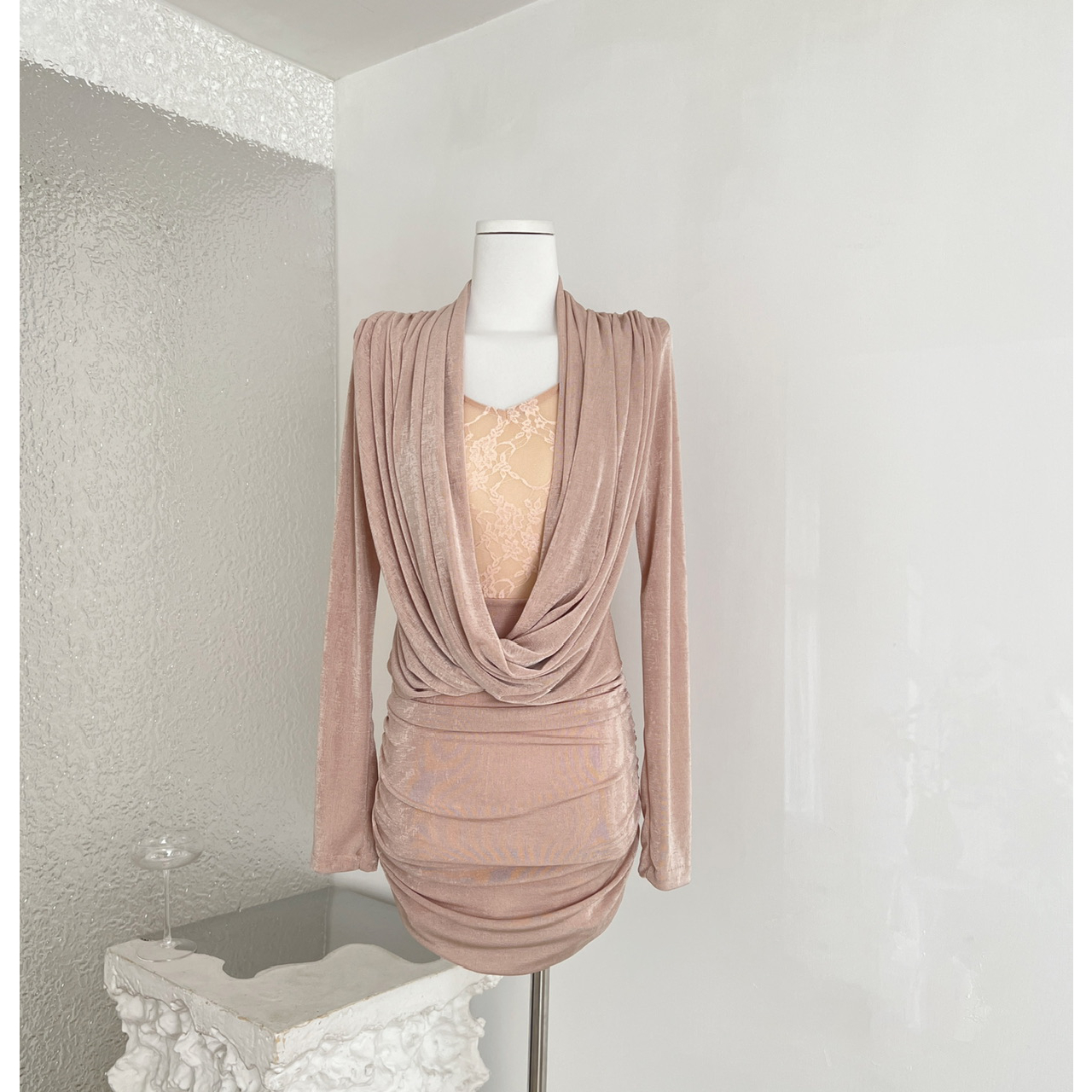 Hotdog 热狗很辣赫斯玫瑰 圣诞甜心 新年圣诞红色荡领连衣裙